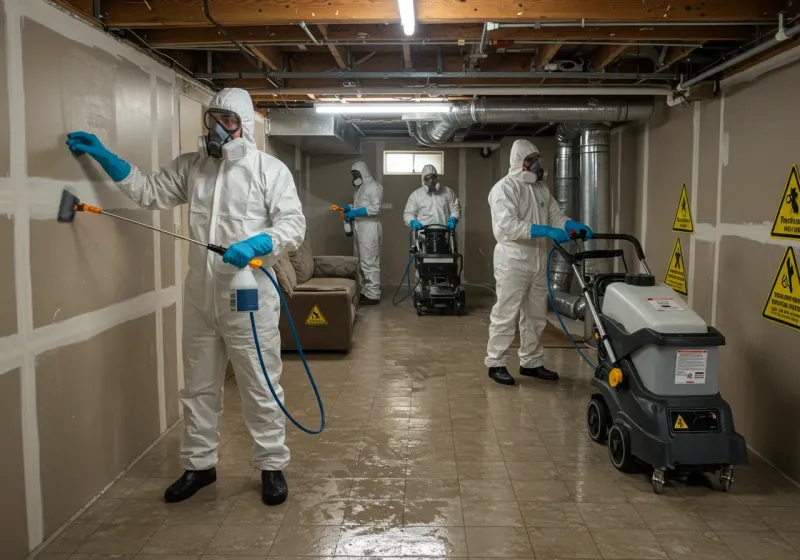 Basement Moisture Removal and Structural Drying process in Maunabo Municipio, PR